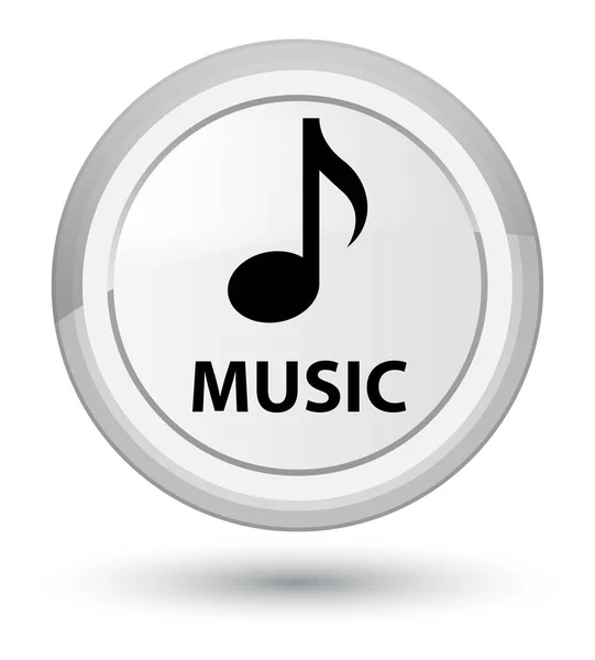 Music prime white round button — Stock Photo, Image