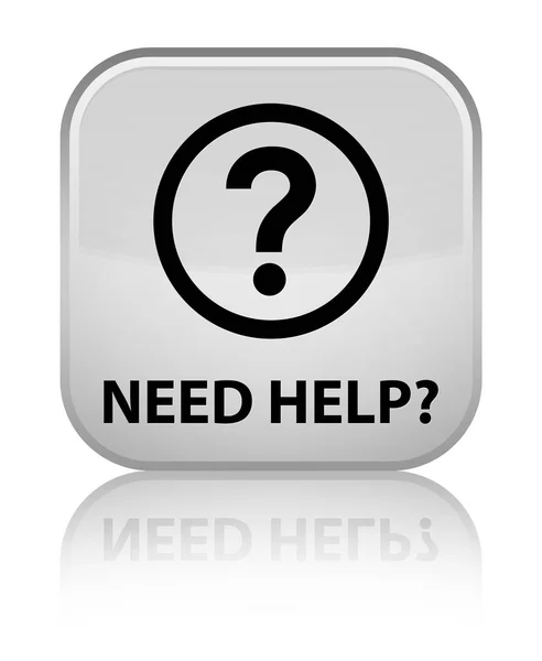Need help (question icon) special white square button — Stock Photo, Image