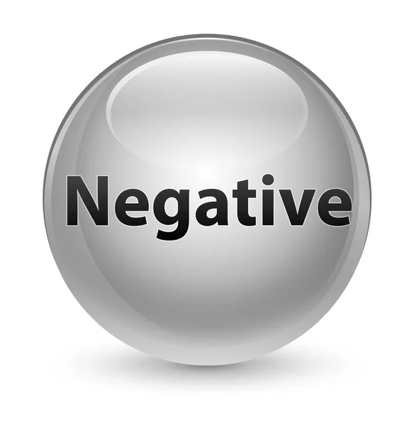 Botón redondo blanco vidrioso negativo — Foto de Stock
