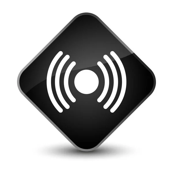 Network signal icon elegant black diamond button — Stock Photo, Image