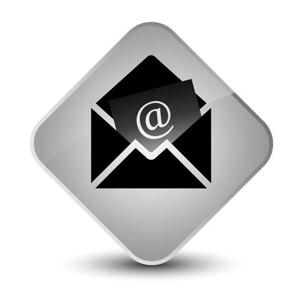 Ενημερωτικό δελτίο ηλεκτρονικού ταχυδρομείου εικονίδιο κουμπί κομψό λευκό διαμάντι — Φωτογραφία Αρχείου