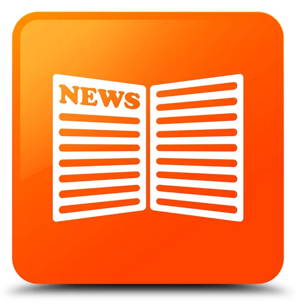 Zeitungssymbol orange quadratischer Knopf — Stockfoto
