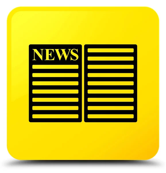 Zeitungssymbol gelber quadratischer Knopf — Stockfoto