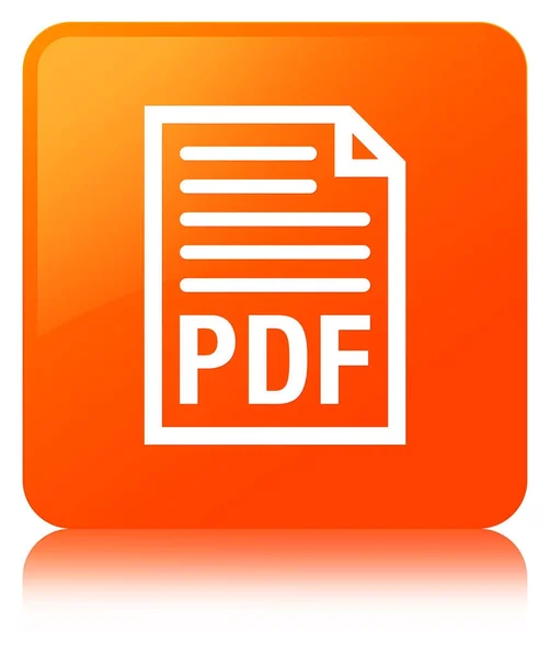 Vierkante knoop van het pictogram oranje van PDF-document — Stockfoto