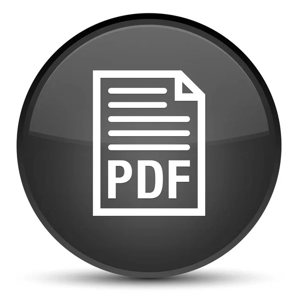 Icona documento PDF speciale pulsante rotondo nero — Foto Stock