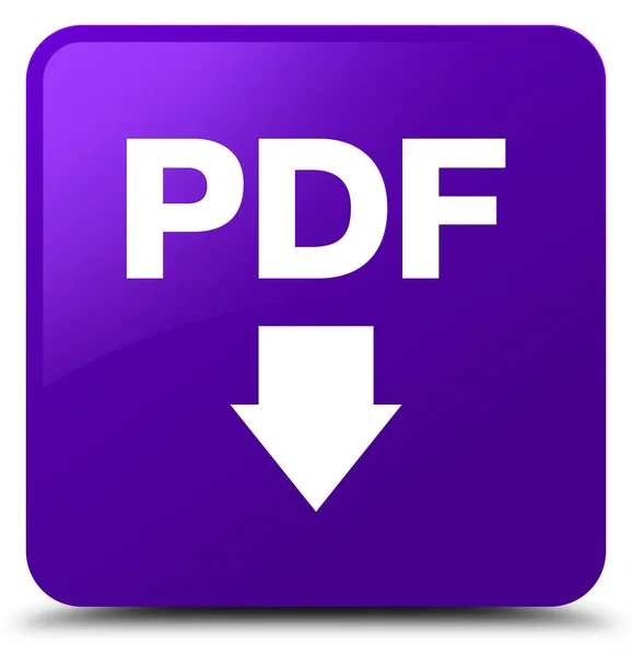 Pdf download icon lila quadratischer Knopf — Stockfoto