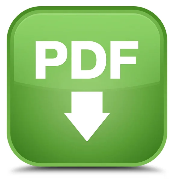 PDF scaricare icona speciale pulsante quadrato verde morbido — Foto Stock