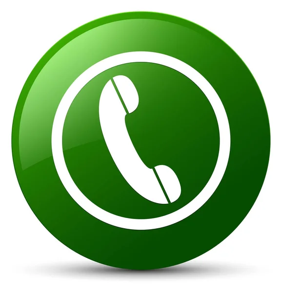 Ícone do telefone botão redondo verde — Fotografia de Stock