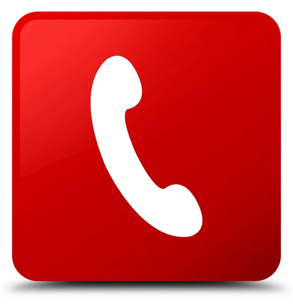 電話アイコンの赤い四角ボタン — ストック写真