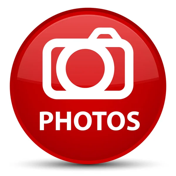 Ειδική κόκκινο στρογγυλό κουμπί φωτογραφιών (εικονίδιο κάμερας) — Φωτογραφία Αρχείου