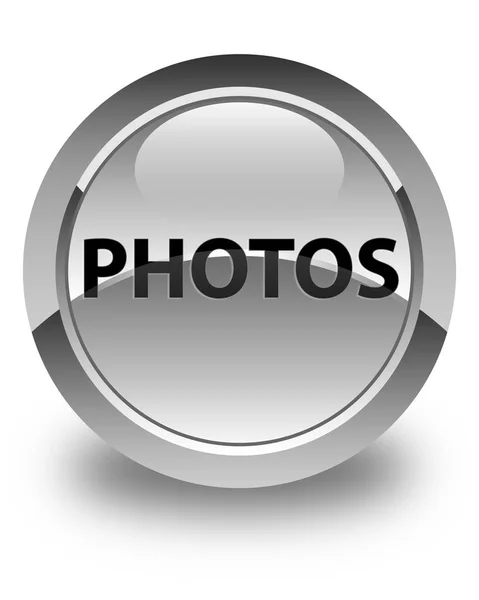 Γυαλιστερό λευκό στρογγυλό κουμπί φωτογραφιών — Φωτογραφία Αρχείου