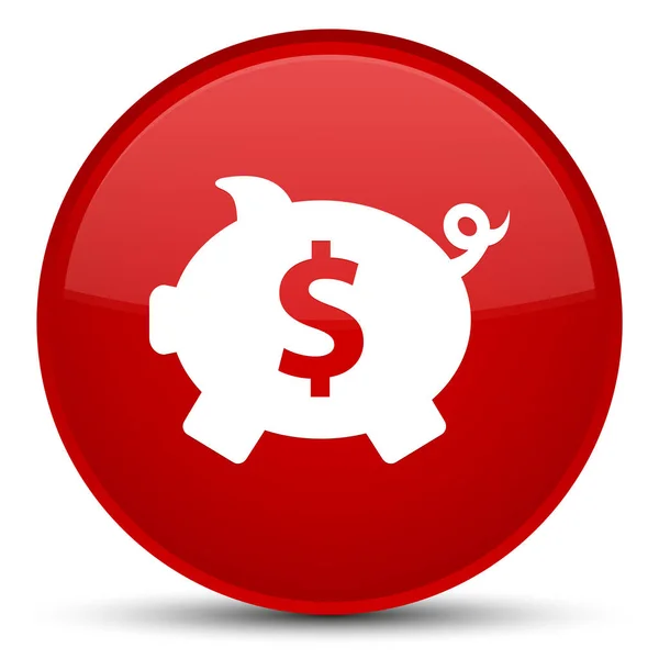 Piggy bank dollar sign icon special red round button — Stock Photo, Image