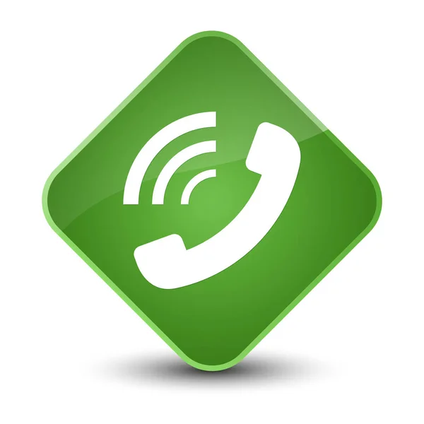 Піктограма дзвінка телефону елегантна м'яка зелена алмазна кнопка — стокове фото