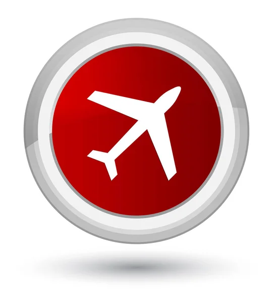 Samolot premiera czerwony okrągły przycisk — Zdjęcie stockowe