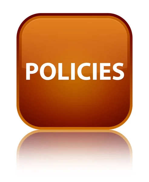 Policies special brown square button — Stock Photo, Image
