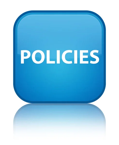 Policies special cyan blue square button — Stock Photo, Image