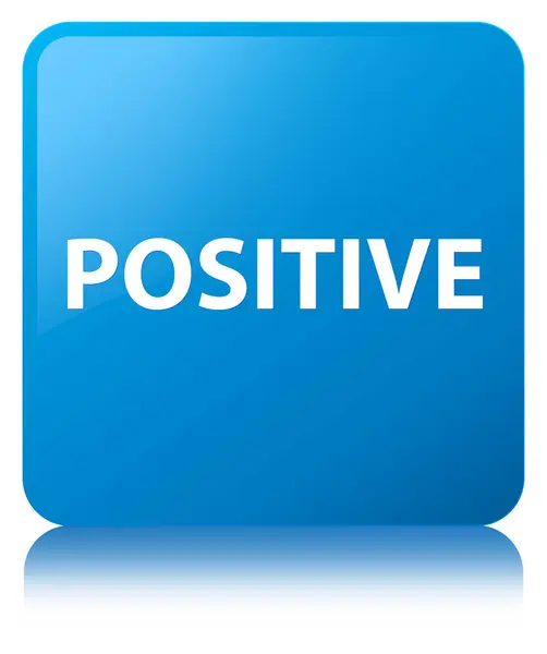 Pozitivní azurová modrá čtvercové tlačítko — Stock fotografie