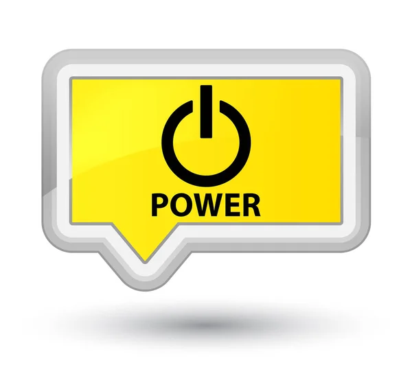 電源プライムの黄色いバナー ボタン — ストック写真