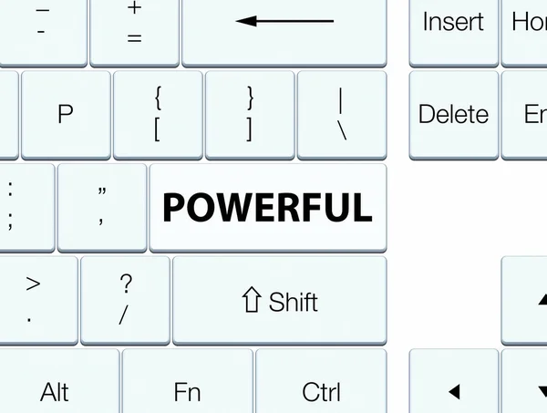 Puissant bouton clavier blanc — Photo