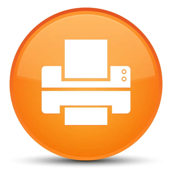 Icono de la impresora botón redondo naranja especial — Foto de Stock