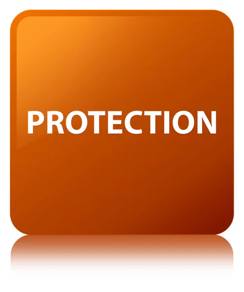 Bescherming bruine vierkante knop — Stockfoto