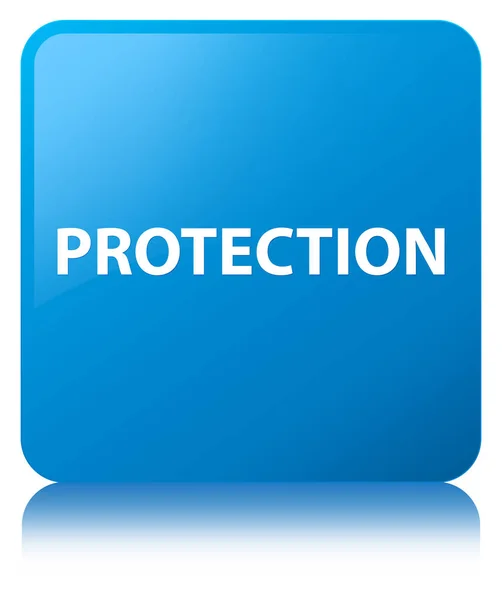 Ochrana azurová modrá čtvercové tlačítko — Stock fotografie