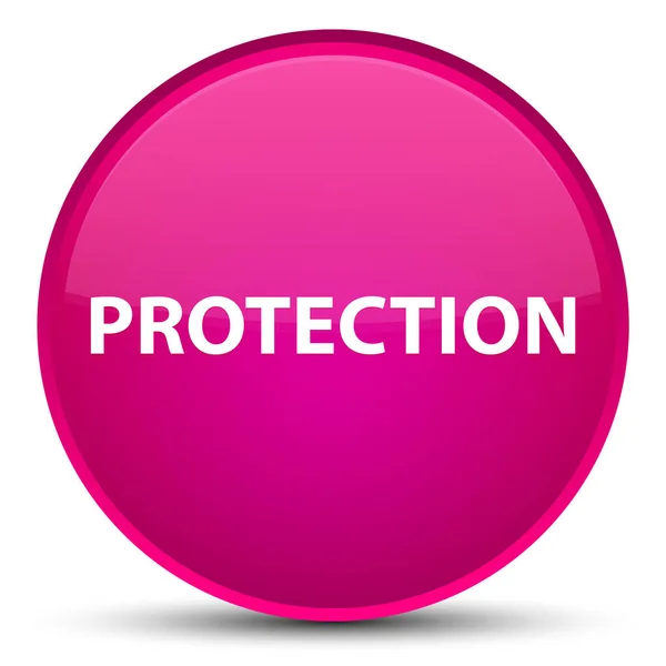 Ochrana speciální růžové kulaté tlačítko — Stock fotografie