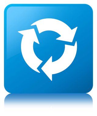 Yenile simgesi mavi mavi kare düğmesi