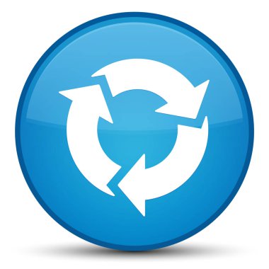 Yenile simgesini özel camgöbeği mavi yuvarlak düğmesi