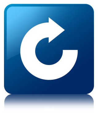 Yanıt ok simgesi mavi kare düğme