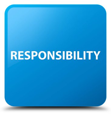 Sorumluluk camgöbeği mavi kare düğme
