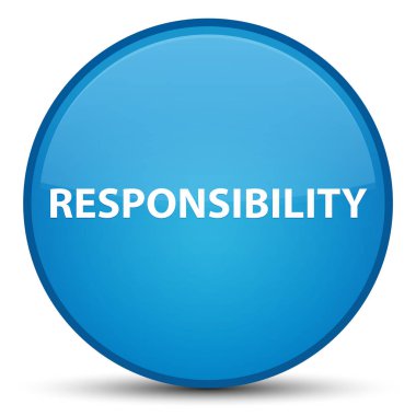 Sorumluluk özel camgöbeği mavi yuvarlak düğmesi