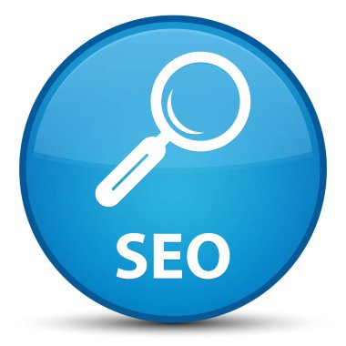 SEO özel camgöbeği mavi yuvarlak düğmesi