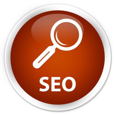 SEO premium kahverengi yuvarlak düğmesi