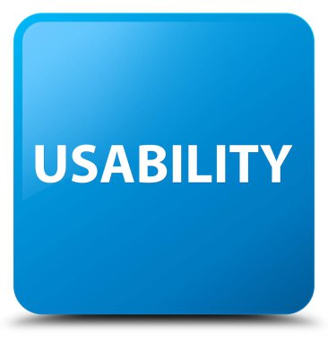 Kullanılabilirlik camgöbeği mavi kare düğme