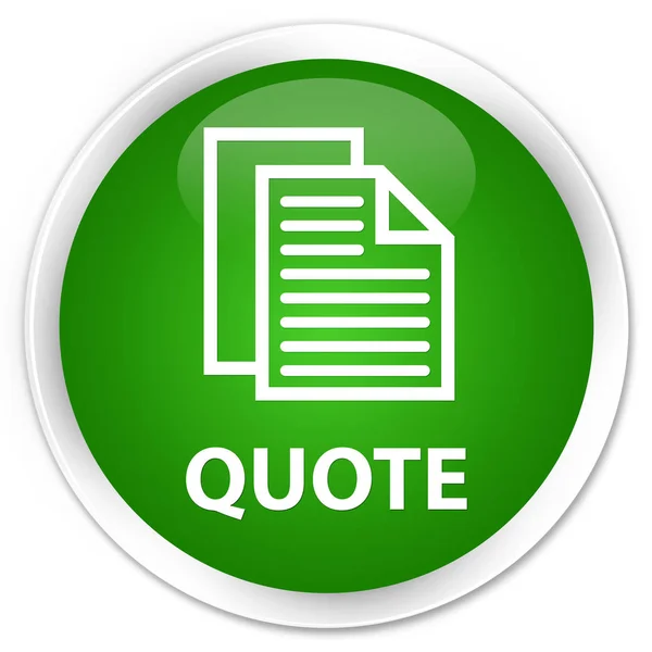 Quote (document pages icon) premium green round button