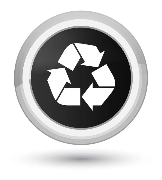 Recycler icône prime bouton rond noir — Photo