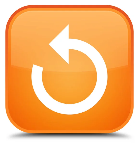 Atualizar ícone de seta botão quadrado laranja especial — Fotografia de Stock