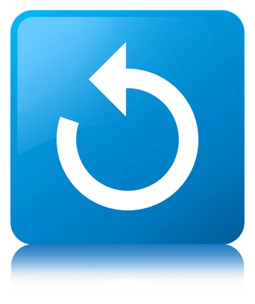 Rafraîchir icône flèche cyan bleu bouton carré — Photo