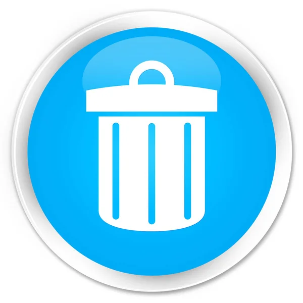 Recycle bin icon premium cyan blue round button