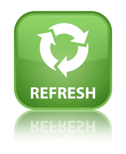 Refresh special soft green square button — Stock Photo, Image