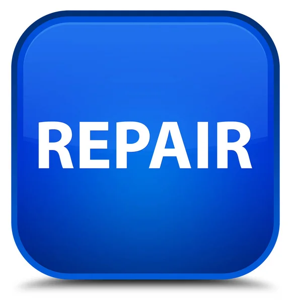 Reparar botão quadrado azul especial — Fotografia de Stock