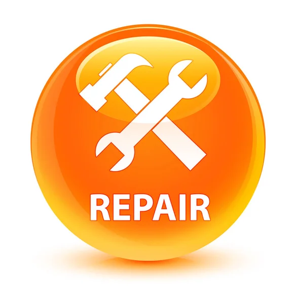 Reparatur (Werkzeug-Symbol) glasig orange runde Taste — Stockfoto