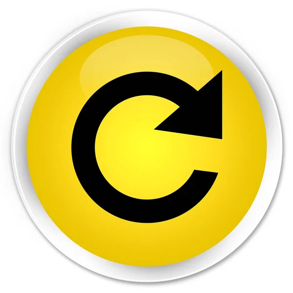 Απάντηση εικονίδιο ' περιστροφής ' premium κίτρινο στρογγυλό κουμπί — Φωτογραφία Αρχείου