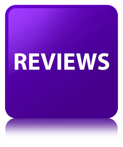 Reviews purple square button — Stock Photo, Image
