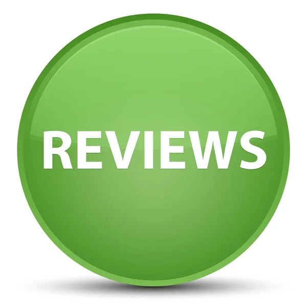 Reviews special soft green round button — Stock Photo, Image