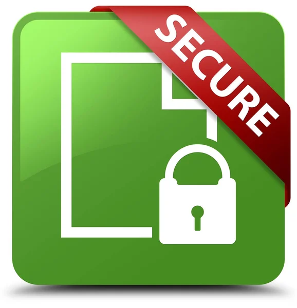 Veilig (document pagina hangslotpictogram) zachte groene vierkante knop rood — Stockfoto
