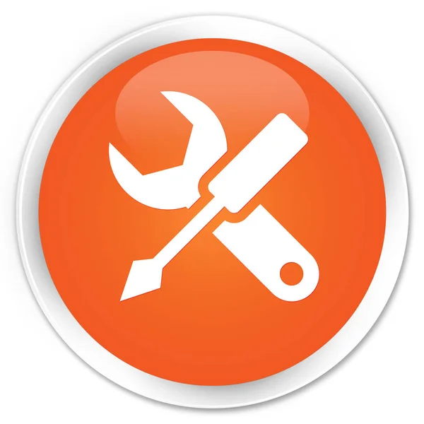 Configuración icono premium naranja botón redondo —  Fotos de Stock