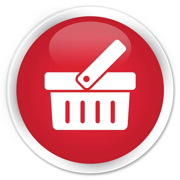Shopping cart icon premium red round button — Stock Photo, Image