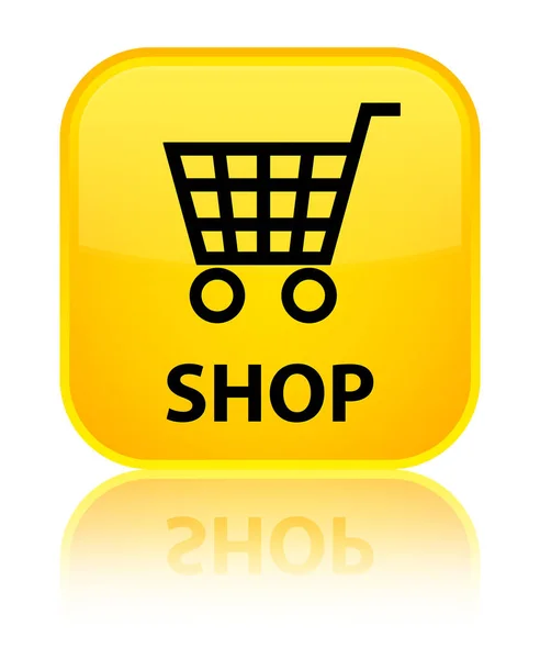 商店专用黄色方形按钮 — 图库照片